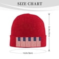 thumbnail image 4 of Retro America Flag Winter Beanie Hats for Men Women Warm Cozy Knitted Cuffed Skull Cap Red, 4 of 4