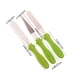 thumbnail image 3 of Paleta Pequeña De Acero Inoxidable Juego de 3 espátulas verdes para hornear con raspadores rectos y curvos y cuchillo para alisar JASKFLY, 3 of 8