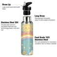 thumbnail image 3 of Yayeee 33oz Insulated Water Bottle Double Wall Stainless Steel with Flip Straw Lid, Retro Beige Rainbow, 3 of 7