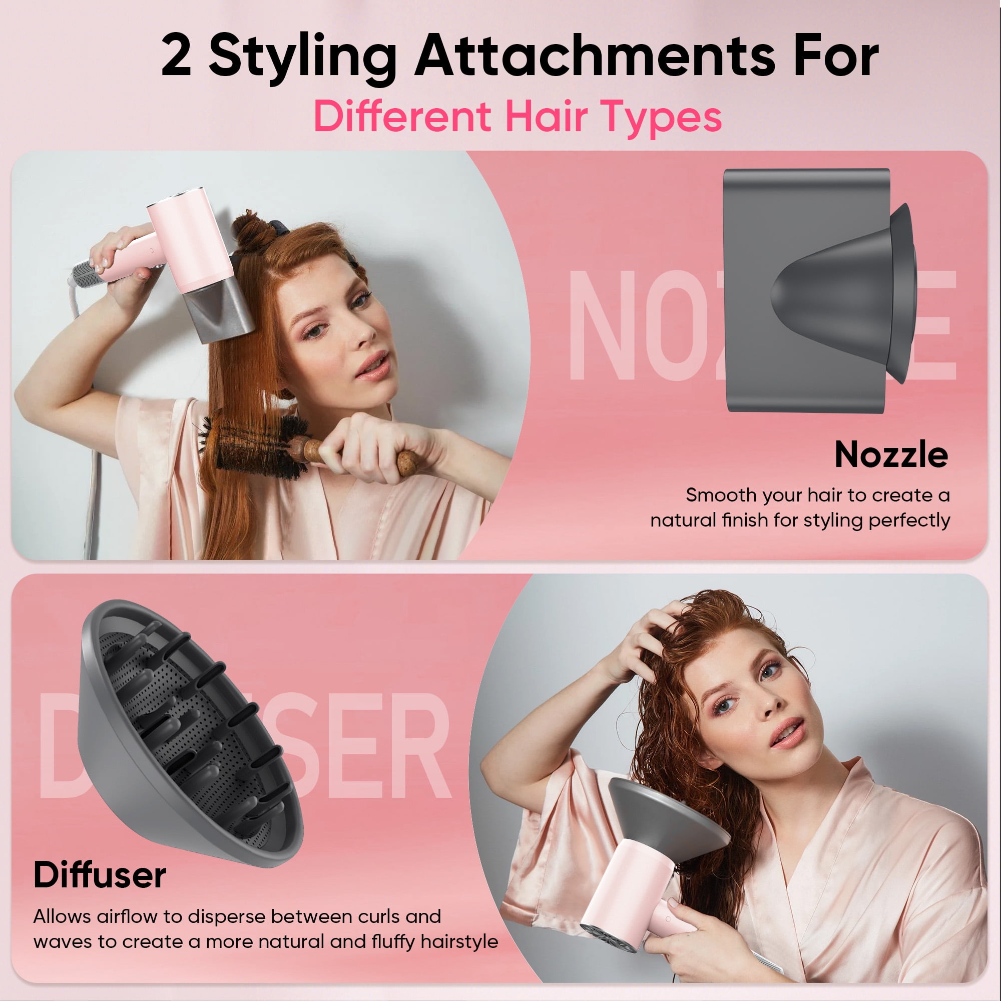 GCZ 1500W High-Speed Ionic Hair Dryer, Fast-Drying Styling