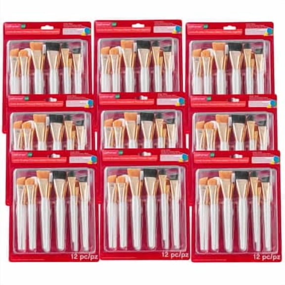Craft Smart Variety Taklon Jumbo Brushes, 9 Pack