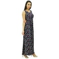 thumbnail image 4 of Bimba Women's Casual Bowling Print Round Neck Elastic Waist Maxi Summer Dress, 4 of 7