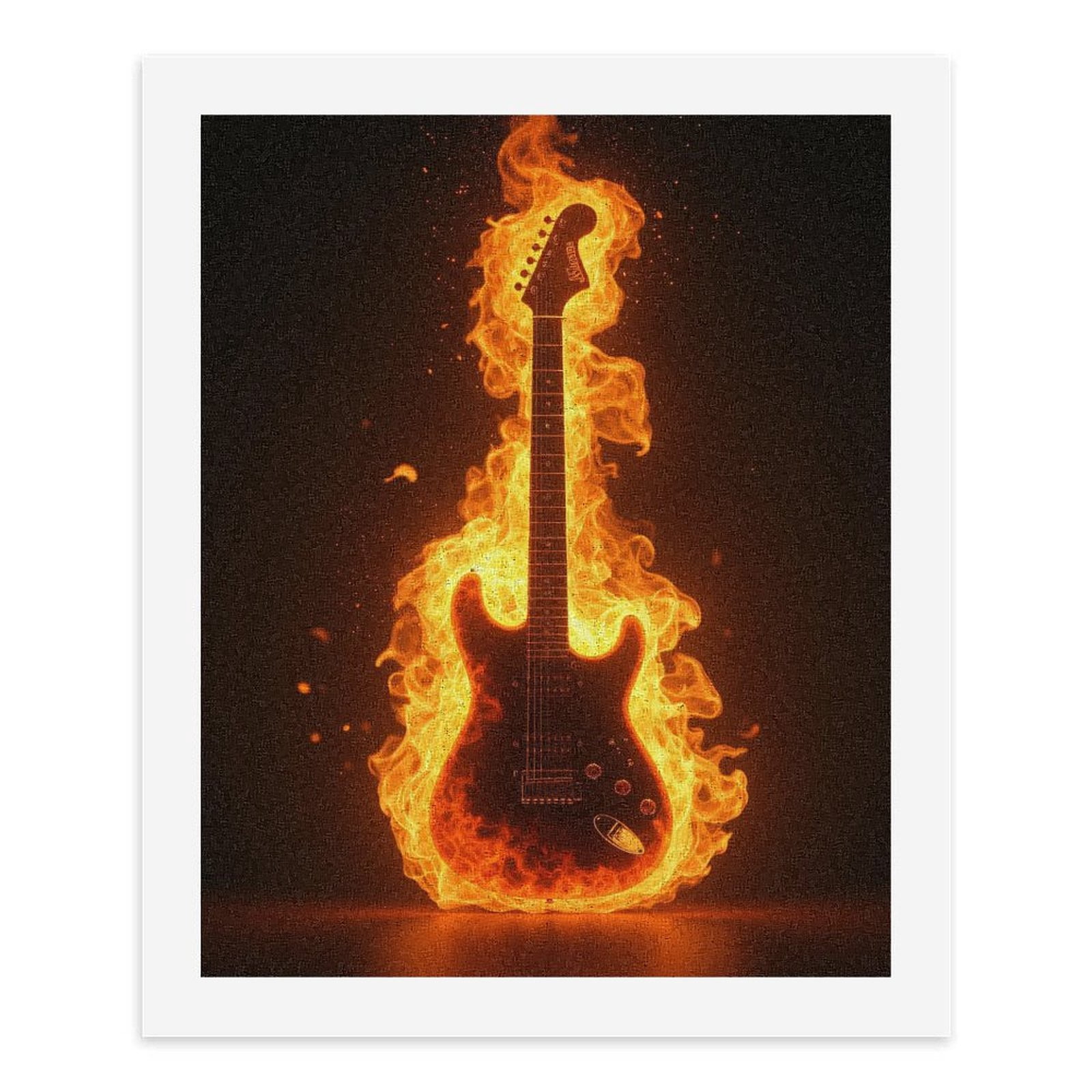 Paint By Numbers Kit for Adults Beginner - DIY Electric Guitar Flames Art Canvas Painting Kits for Adults, Frameless Paint By Number for Adults for Home Wall Decor 16x20 Inch