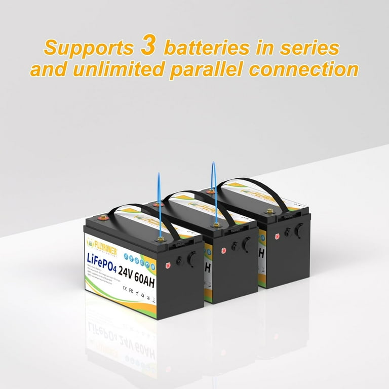 24V 60Ah LiFePO4 Battery with Charger,Lithium Batteries for RV