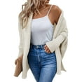 thumbnail image 3 of Women'S Cardigan Sweaters Oversized Chunky Knit Slouchy Wrap Batwing Open Front Outwear Coat Apricot XL, 3 of 8