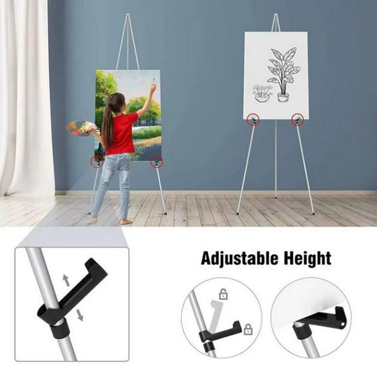 Nicpro 2 Pack Artist Easel Stand, Adjustable Height 17 to 66 Aluminum  Metal Tripod Easel for Table Top & Floor, Painting Easel for Display,  Posters