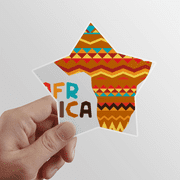 Africa Fancy Map Characters stripes Star Sticker Paster Vinyl Car Tags Decoration Decal