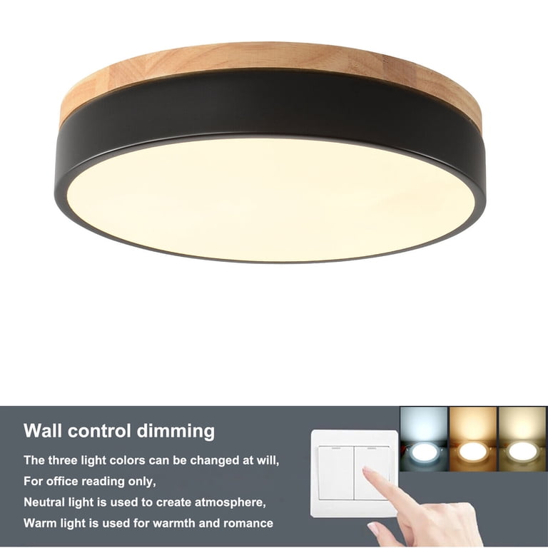 Minimalist LED Ceiling Light Wood Style Flush Mount Ceiling Light