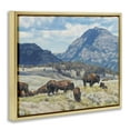 thumbnail image 4 of Stupell Industries Sunny Afternoon Bison Landscape Painting Gold Floater Framed Canvas Art Print Wall Art, 21 x 17, 4 of 10