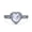 Black, variant on Simulated Cubic Zirconia Size-5 Heart Promise Ring Halo Heart Round 925 Sterling Silver