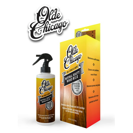 Olde Chicago Wood Cleaner and polisher. Wood milk Removes scuff marks, safe for wood cabinets, wood floors and wood furniture! 8oz with (Best Way To Clean Scuff Marks Off Walls)