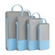 thumbnail image 2 of Set de 4 piezas de cubos de embalaje para compresión de viaje - organizadores de equipaje que ahorran espacio con paneles de malla, caqui/azul marino/azul cielo/gris, 2 of 6