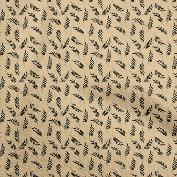 oneOone Georgette Viscose Dark Beige Fabric Leaves Sewing Fabric By The Yard Printed Diy Clothing Sewing Supplies 42 Inch Wide