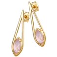 thumbnail image 1 of Pendientes para mujer Yuyangstore chapados en oro cristal rosa colgantes, 1 of 7