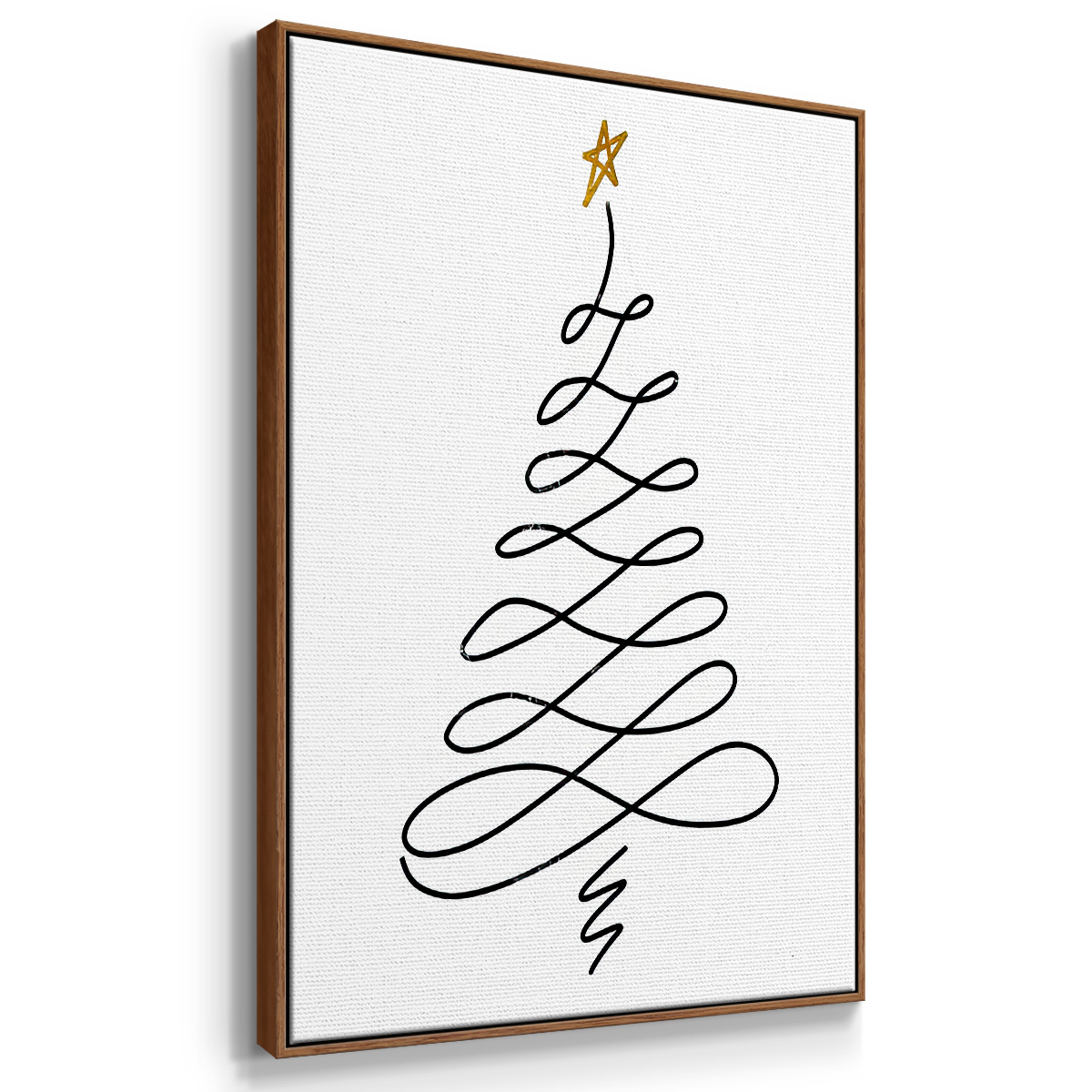 Christmas Tree III - Framed Gallery Wrapped Holiday Canvas - 25 x 37 - Rosewood Frame