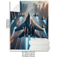 thumbnail image 6 of Fighter Jet Flannel Throw Blanket – Soft, Cozy, and Anti-Allergenic with Futuristic Cityscape Design – Perfect for Sofa, Bed, or Gift – Versatile Multi-Purpose Use, 6 of 6