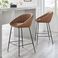 thumbnail image 5 of New Pacific Direct Watson Faux Leather Counter Stool in Umber Brown (Set of 2), 5 of 5