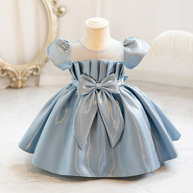 Robes pour Filles Formelles à Manches Bouffantes Robes de Bal Robe en Tulle Robe de Princesse Déguisement pour Filles 6-12 Mois