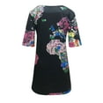 thumbnail image 4 of FcBaudy Robe à Manches Courtes à Col en V Longueur Genou, Robes d'Été pour Femmes, Robes pour Femmes Robe d'Été Imprimée Décontractée à Col en V pour Dames Robe de Plage à Manches Courtes Robe pour Femme, 4 of 6
