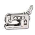 thumbnail image 1 of Sterling Silver 24" 1mm Box Chain 3D Seamstress Embroidery Sewing Machine Pendant Necklace, 1 of 2