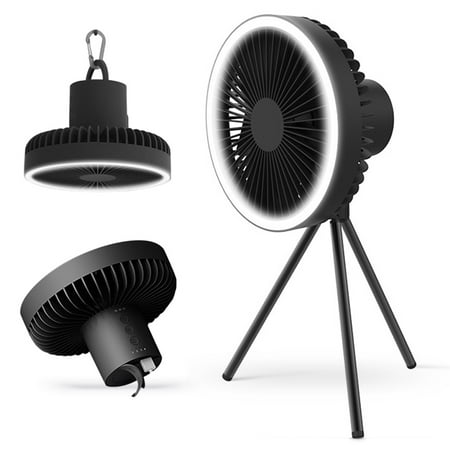 

7 inch Fan Lamp 3 Speed Household Tripod Desktop 10000mAh USB Wireless Use Outdoor Portable Small Ceiling Fan Power