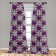 thumbnail image 5 of Ambesonne Moroccan Curtains, Vintage Floral Petals, Pair of 28"x95", Earth Yellow Purple, 5 of 5