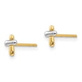 thumbnail image 2 of 14K Two-tone Madi K Polished Cross Post Earrings SE2468 (6mm X 4mm), 2 of 3