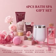 Green Canyon Spa Gift Baskets for Women, Rose Scent Bath Sets with Tumbler, Happy Birthday Gifts Ideas for Her