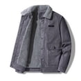 thumbnail image 2 of 1pc TNZI men's autumn and winter workwear lapel suede jacket, fleece thickened warm casual jacket, loose and versatile jacket, zipper pocket workwear jacket, large size simple and fashionable, 2 of 5