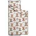 thumbnail image 2 of Highland Cow and Dot Print Teens Toddler Nap Mat with Pillow, Sleeping Mat Bag for Preschool Daycare 59"x22", 2 of 6