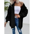 thumbnail image 3 of Women's Oversized Cardigan Sweater Front-Open Knitted Lantern Long Sleeve Thick Jacket, 3 of 6