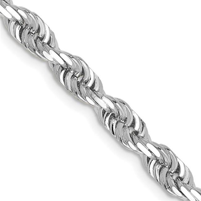 Quality Gold WQT035-22 14K White Gold 4.5 mm Diamond-Cut Quadruple 22 in. Rope Chain