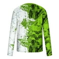 thumbnail image 5 of IROINNID Mens Long Sleeve T Shirts Graphic Print Leisure Round Neck Pullover 3D Printed T-Shirt Blouse Tops Deals,Green, 5 of 5