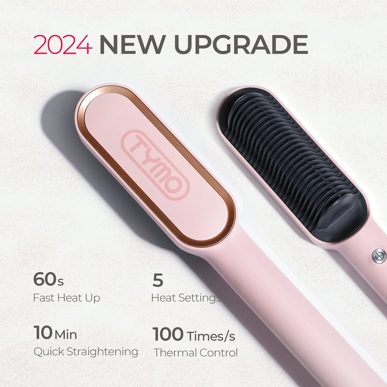 TYMO Ring Hair Straightener Brush, Anti-Scald, Sakura Pink, Ionic