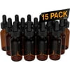 Nylea Essential Oil Roller Bottles - Empty Amber Bottle for Aromatherapy - 15 Pack 30ml