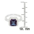 thumbnail image 3 of Sterling Silver with Color Changing Alexandrite and Natural White Topaz Emerald Cut Halo Ring, 3 of 4