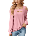 thumbnail image 1 of Blusa de Verano con Escote Cuadrado y Hombros Descubiertos para Mujer, Color Rosa S, 1 of 8