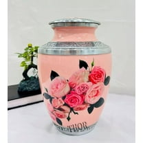 Rose Aluminum Ashes urn. Cremation urns for Human Ashes Adult Female. Burial urns for Ashes Adult Female