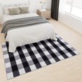 thumbnail image 5 of Ottomanson Buffalo Plaid Area Rug 5' x 6'6" - Non Slip Low Pile Carpet, Black/White, 5 of 9