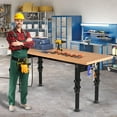 thumbnail image 6 of Dextrus Work Bench 60" L X 24" W Adjustable Workbench for Garage W/Pegboard & Power Outlets Hardwood Top Heavy-Duty Workstation, 2000 LBS Load Capacity for Workshop, Office, Home Outdoor, 6 of 8