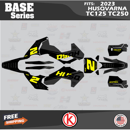Kalair GFX Graphics Kit for Husqvarna MX 2 STROKE TC125 and TC250 (2023+) Base Series Kalair GFX Graphics Kit for Husqvarna MX 2 STROKE TC125 and TC250 (2023+) Base Series