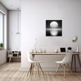 thumbnail image 3 of ZHONGYUTONG Moon Over Ocean Painting Canvas Wall Art Full Moon in Night Picture Prints Black and White Modern Artwork Home Decor Framed (12.00" x 12.00"), 3 of 6