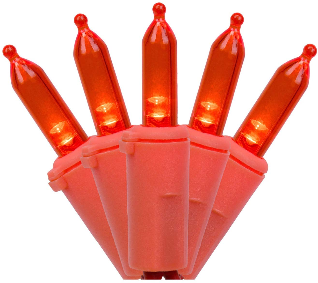 Red Christmas Lights with Red Wire, 66 Feet 200 LED UL Certified