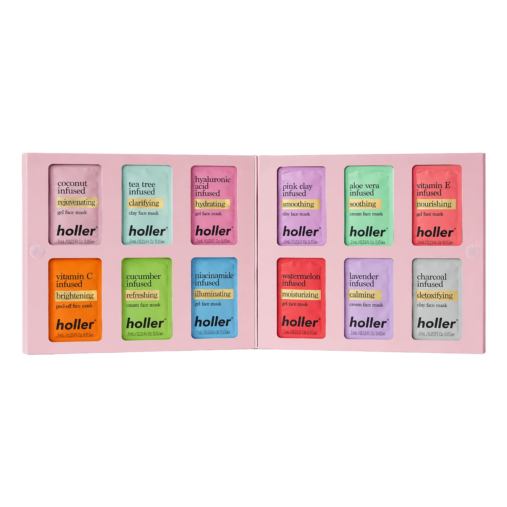 HOLLER 12 Days Of Radiance Skincare Masking Essentials Set, 12 Piece Set