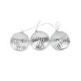 thumbnail image 2 of PENN Lighted Ribbed Mercury Glass Finish Ball Christmas Ornaments - Silver - Clear Lights - Set of 3, 2 of 4