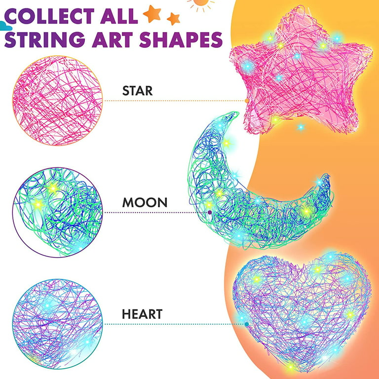 3D String Art Kit for Kids,Christmas Birthday Gifts for 8 9 10 11 12 Year  Old Girls Boys,Arts and Crafts for Girls Ages 8-12 Heart Star Round Lantern  for Sale in Queens, NY - OfferUp