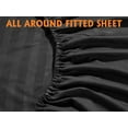 thumbnail image 4 of Elegant Comfort 4-Piece Damask Stripe Bed Sheet Set, 1500 Thread Count Microfiber, Wrinkle-Resistant, Twin XL, Black, 4 of 5
