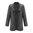 thumbnail image 3 of Clearance! Casual Jackets for Women Sequins Jacket Casual Long Sleeve Glitter Party Shiny Lapel Rave Outerwear Jacket Fall Jackets for Women 2025, 3 of 4