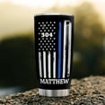 thumbnail image 4 of Police Gifts Personalized Thin Blue Line Tumbler US Flag Police Academy Graduation Gifts for Men Cops Officer Retirement Tumblers 20oz 30oz Stainless Steel Travel Cups, 4 of 7