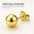 thumbnail image 3 of Kezef 14K Yellow Gold Filled Round Ball Stud Earrings for Women - 8mm, 3 of 8